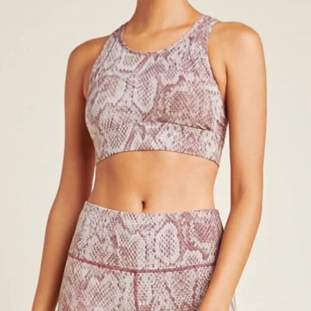 Varley Bassett Pink Snake print sports bra size XS New with tags! $78 retail